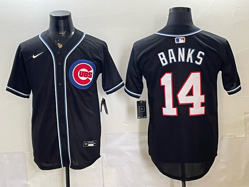 Men 2026 Chicago Cubs #14 banks black Game Nike MLB Jersey 0528001